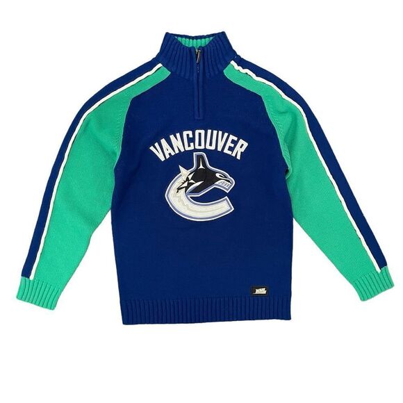 National Hockey League Blue Vancouver Canucks NHL Sweater Men's S 1/4 Zip - Picture 1 of 10